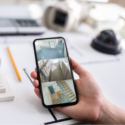 Santa Fe security camera feed on cell phone